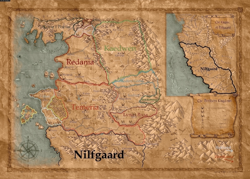 What does a detailed map of the Witcher universe, compiled by scientists, look like?