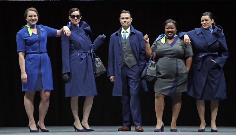 What does the uniform of flight attendants look like in different airlines