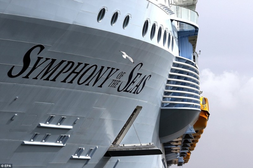 What does the world's largest cruise ship "Symphony of the Seas" look like