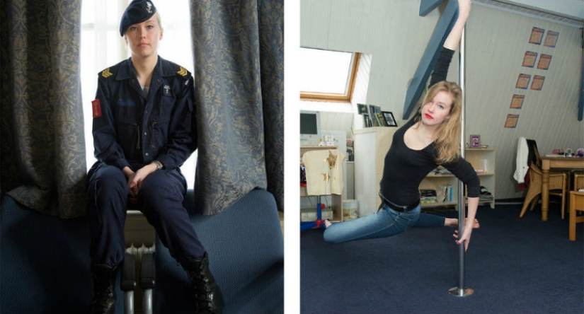 What is hidden under the uniform: girls from the Netherlands Navy in uniform and without it