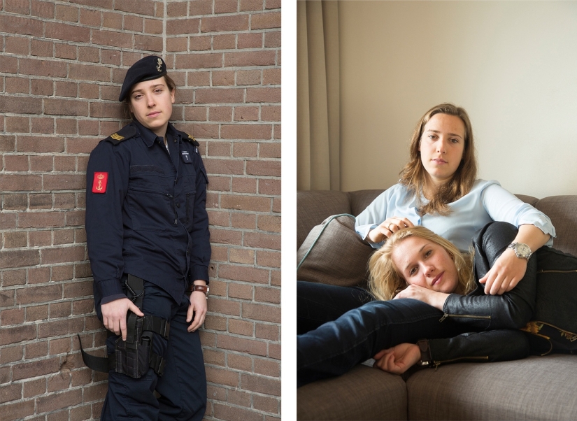 What is hidden under the uniform: girls from the Netherlands Navy in uniform and without it