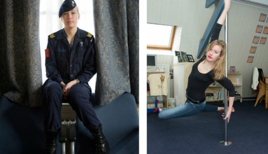 What is hidden under the uniform: girls from the Netherlands Navy in uniform and without it