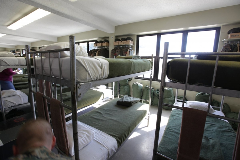 What the barracks look like, where the US Marines live and train