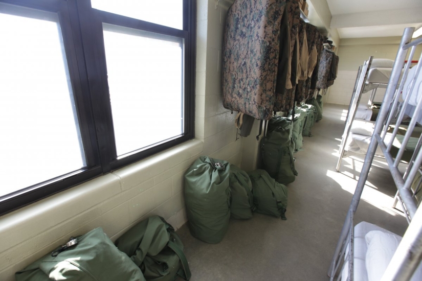 What the barracks look like, where the US Marines live and train