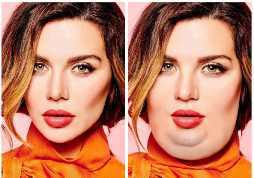 What would Kardashian, Buzova and 19 other stars with a second chin look like