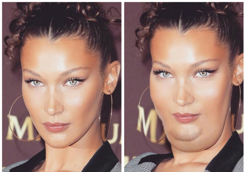 What would Kardashian, Buzova and 19 other stars with a second chin look like