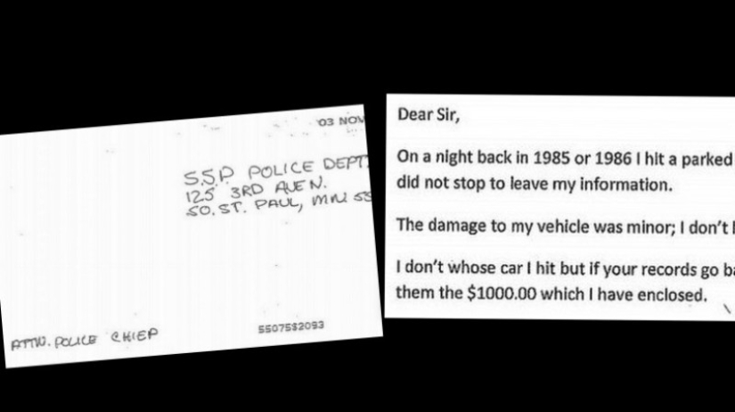 When conscience stuck: an American sent money to the police for a car scratched 30 years ago