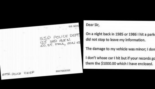 When conscience stuck: an American sent money to the police for a car scratched 30 years ago