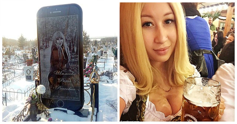Why did a tombstone in the form of an iPhone 6 was installed on the grave of 26-year-old Rita from Ufa