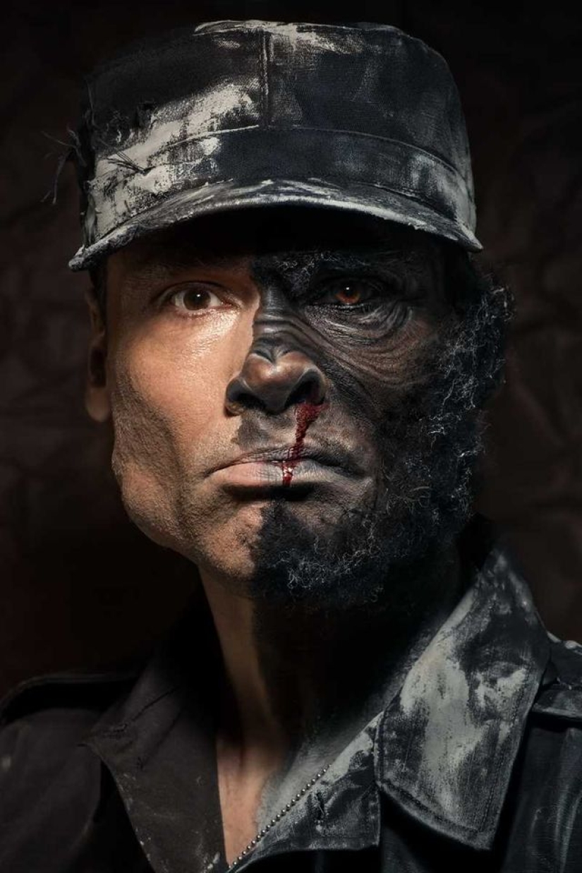 Wild soldiers: Russian photographer showed how soldiers turn into animals