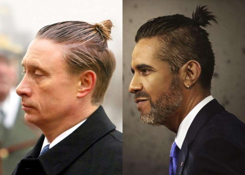 World leaders with bugle tails on their heads