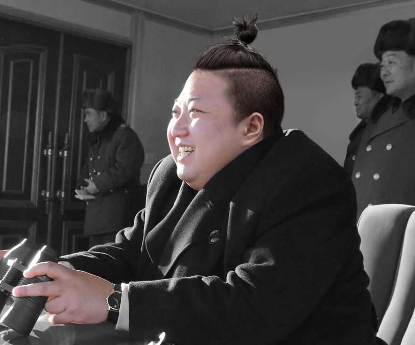 World leaders with bugle tails on their heads