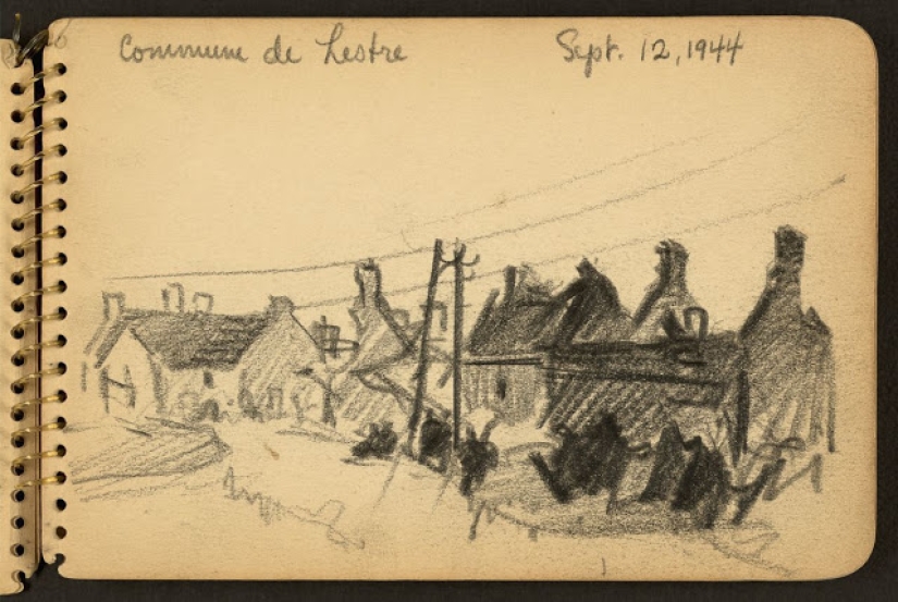 World War II in the drawings of a 21-year-old soldier made in 1944