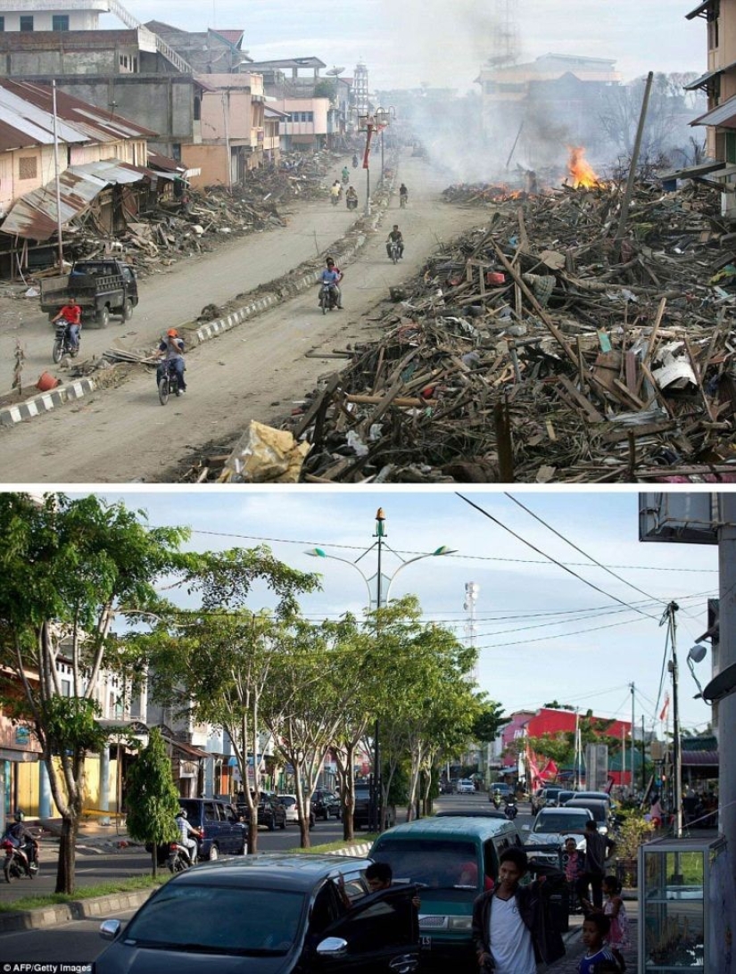 10 años después: comparando fotos de la recuperación de Indonesia