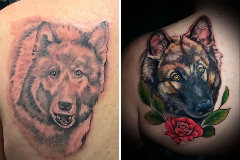10 fotos de antes y después de tatuajes terribles arreglados, como se comparte en este grupo en línea