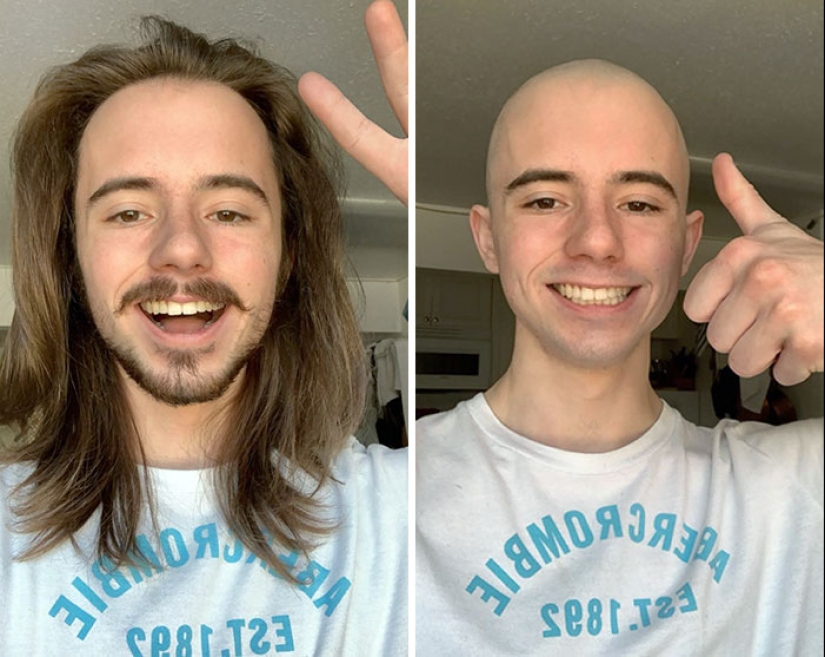 10 People Before And After Cutting Off Their Long Hair To Donate It (Part2)