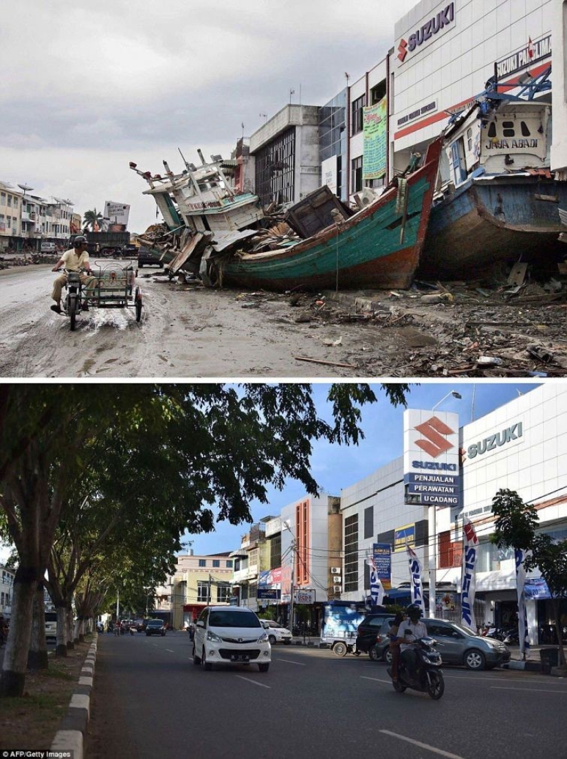 10 years later: comparing photos of Indonesia&#39;s recovery