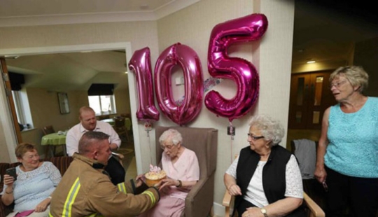 105-year-old granny asked for a tattooed firefighter for her birthday