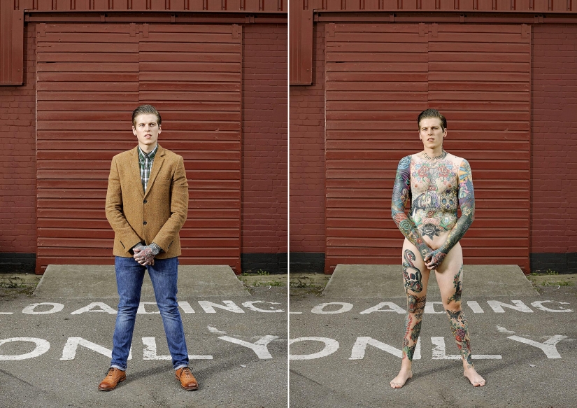 14 photos of English tattoo lovers with and without clothes