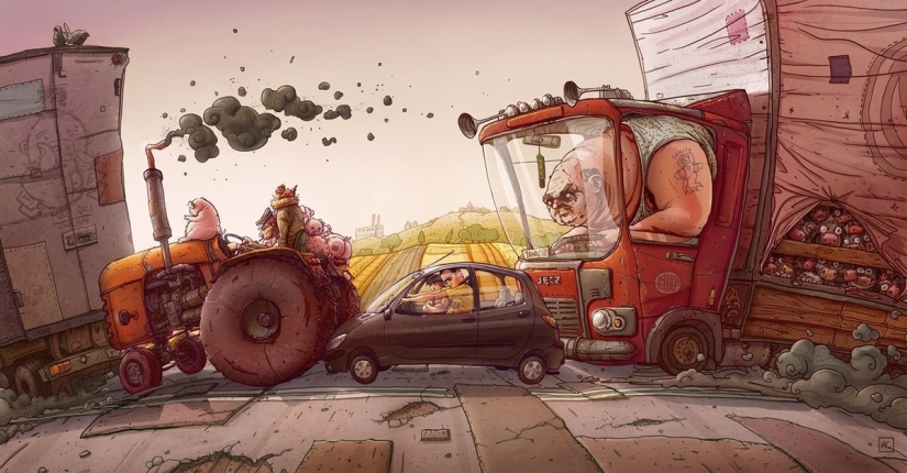 15 mordaces ilustraciones de un artista polaco que describen nuestra vida sin adornos