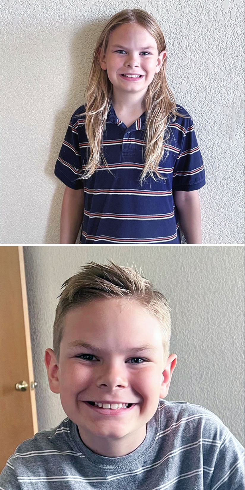 15 personas antes y después de cortarse el pelo largo para donarlo