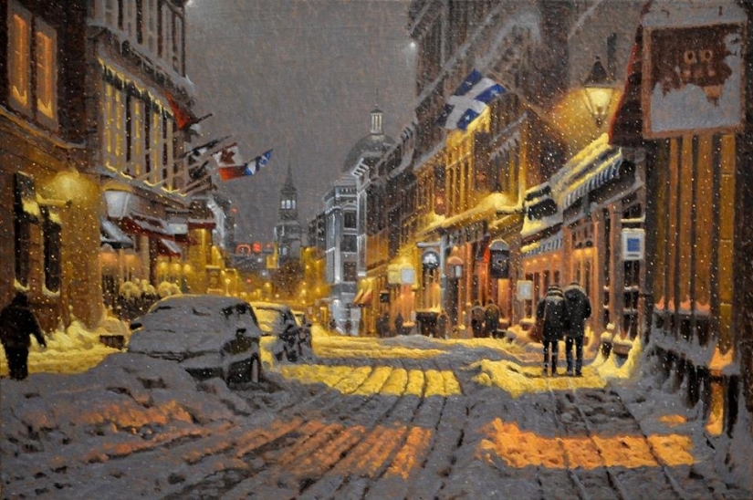 16 cozy snow paintings, which give warmth