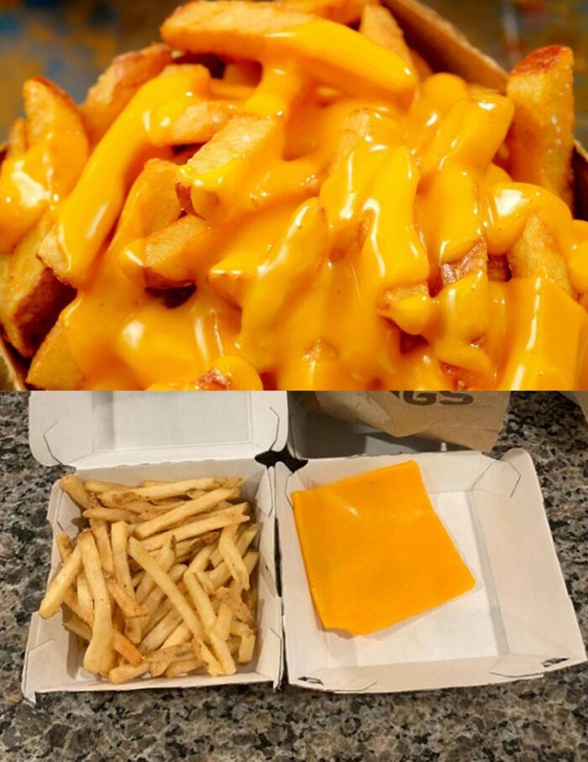 20 disappointments when the food served did not meet expectations