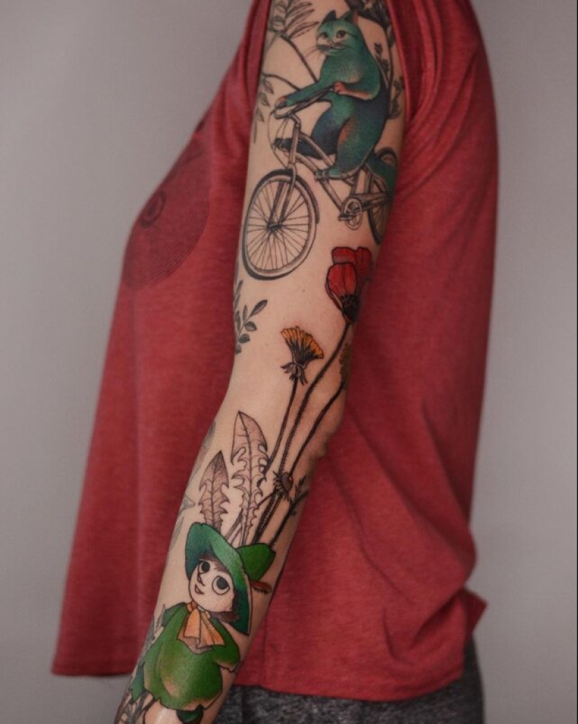 20 hippie tattoos by tattoo artist Dzo Lamka from Poland