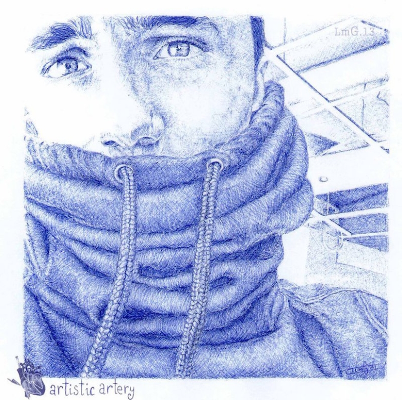 20 incredible paintings written with an ordinary ballpoint pen