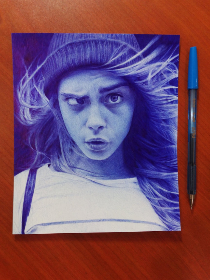 20 incredible paintings written with an ordinary ballpoint pen