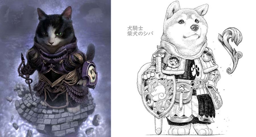 22 fuzzy knight on cute illustrations by Japanese artist PonkichiM