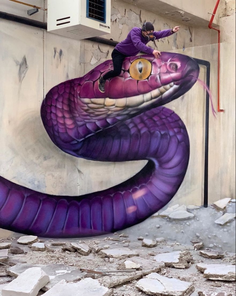 22 impressive SCAF graffiti that seem to jump out of the walls
