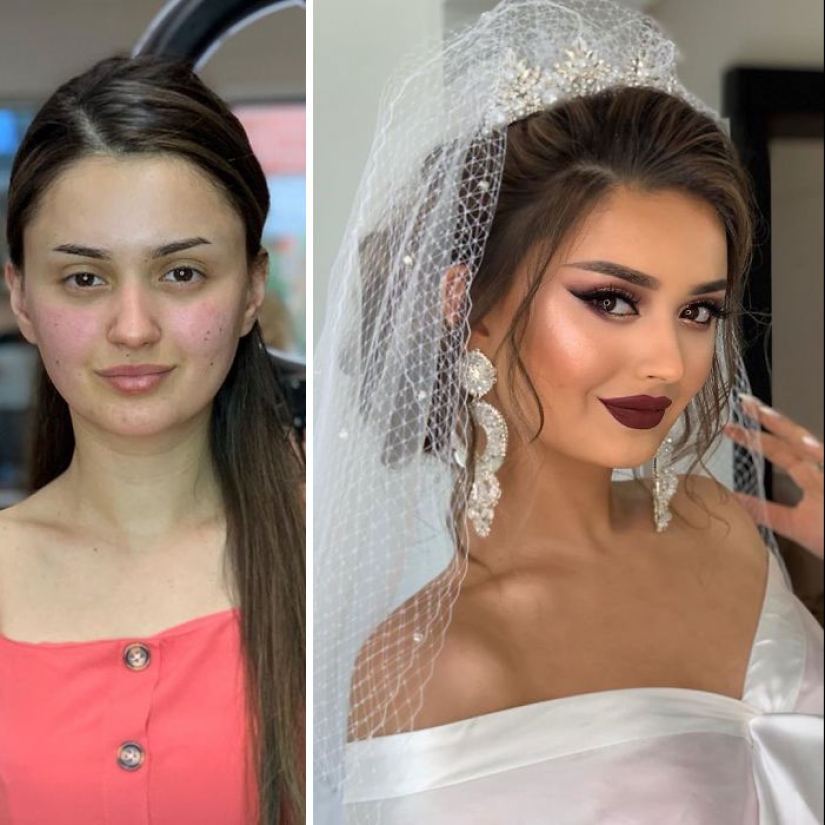 23 photos of amazing transformations of brides after wedding makeup