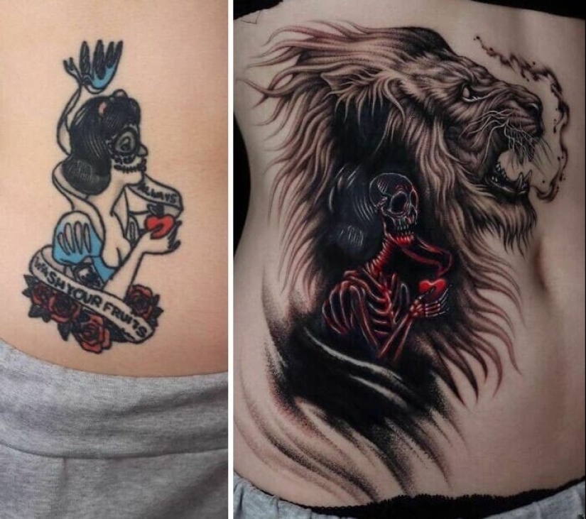 25 examples of successful overlap of tattoos