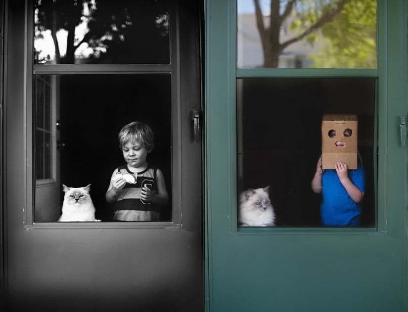 3 + 2. Children and cats photographed by Beth Mancuso