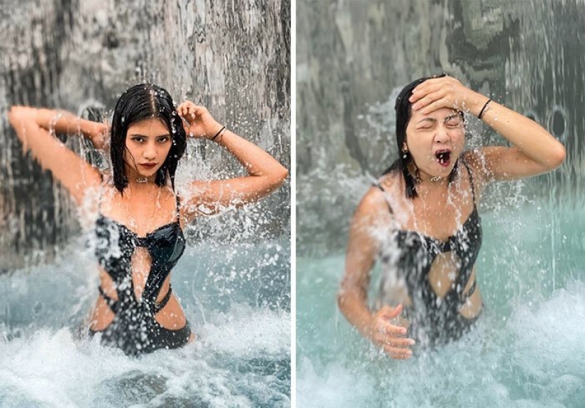 30 best collages "Instagram and reality" from a girl from Thailand