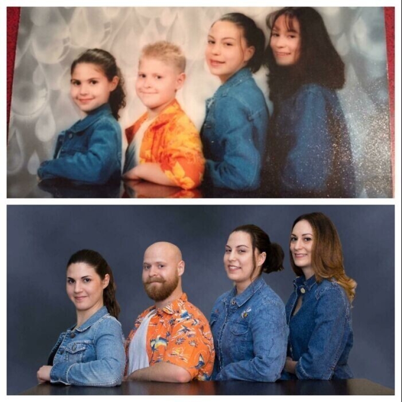 30 people who perfectly recreated their photos of the past