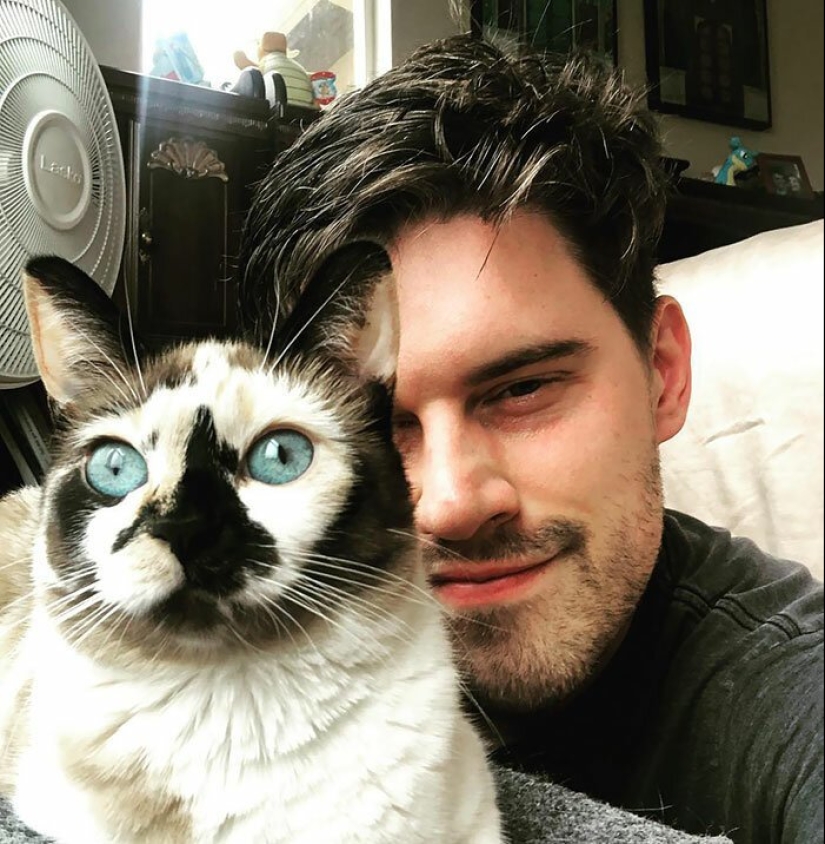 30 touching photos of men and cats