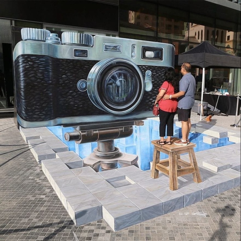 3D de dibujos de la artista holandesa para hacer que la gente estancia