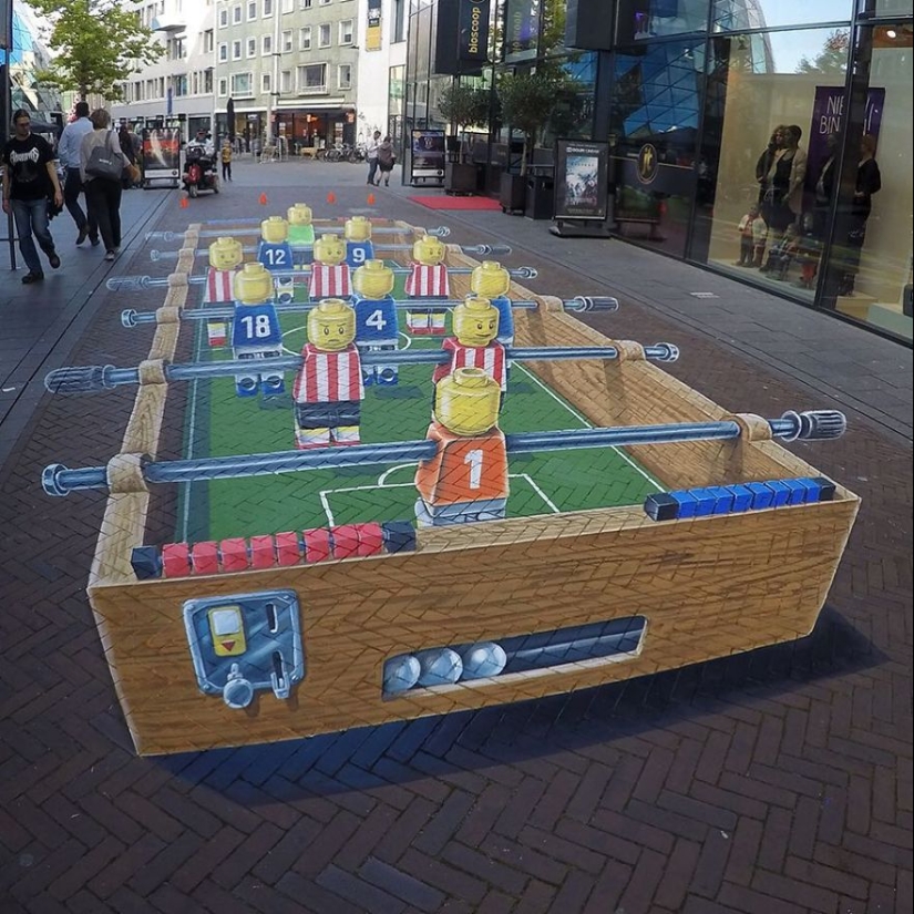 3D de dibujos de la artista holandesa para hacer que la gente estancia