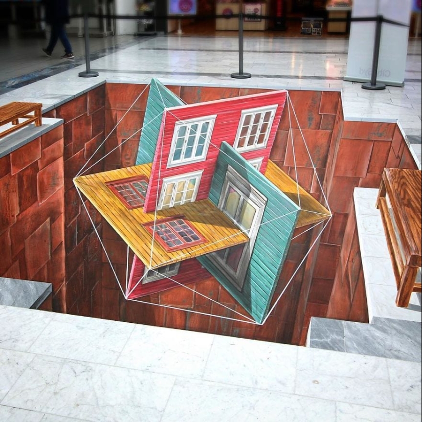 3D drawings of Dutch artist to make people stay