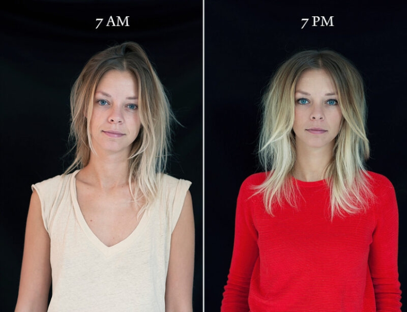 "7am — 7pm»: how different a person looks