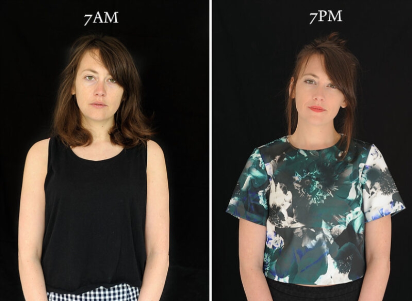 "7am — 7pm»: how different a person looks