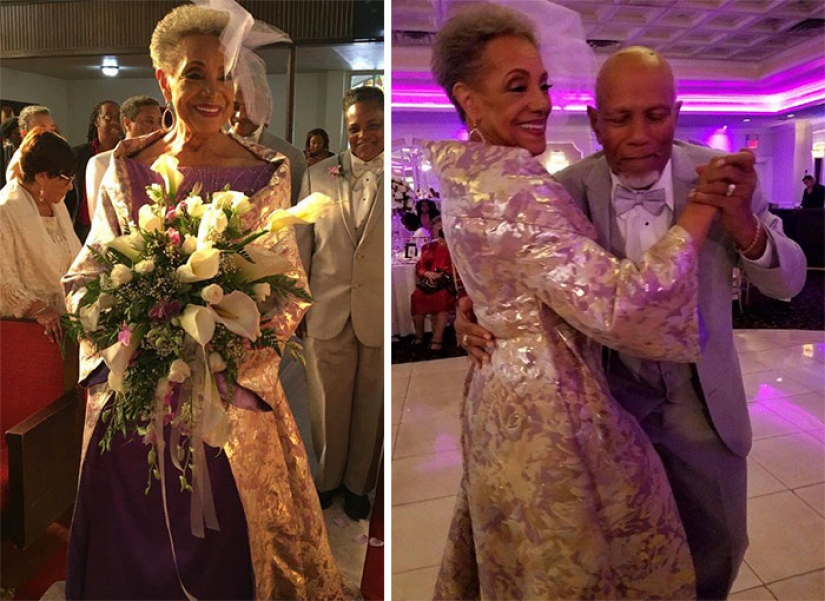 86-year-old grandmother got married in a chic dress of her own design