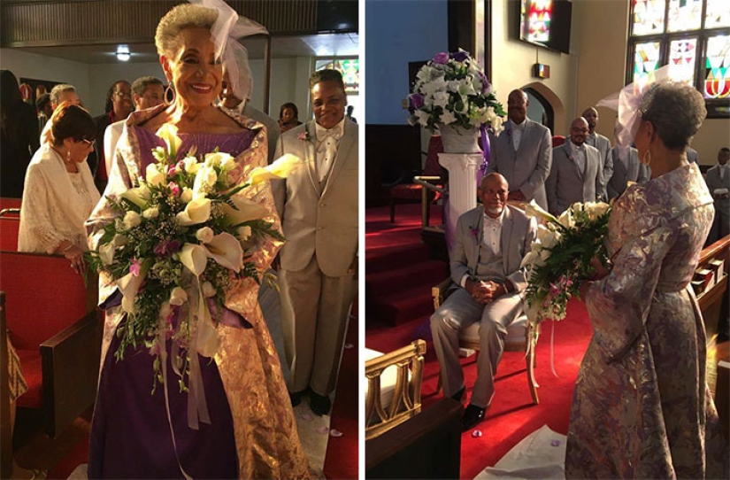 86-year-old grandmother got married in a chic dress of her own design