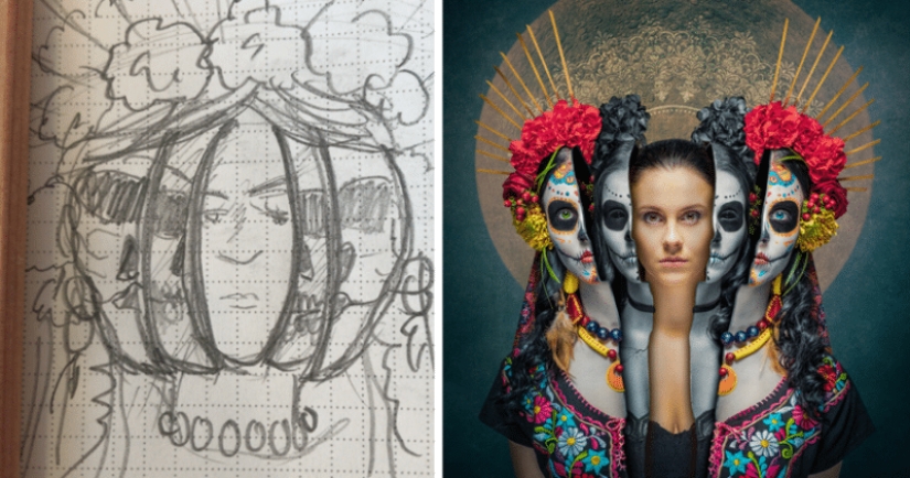 A digital artist from Finland turns sloppy sketches into stunning works