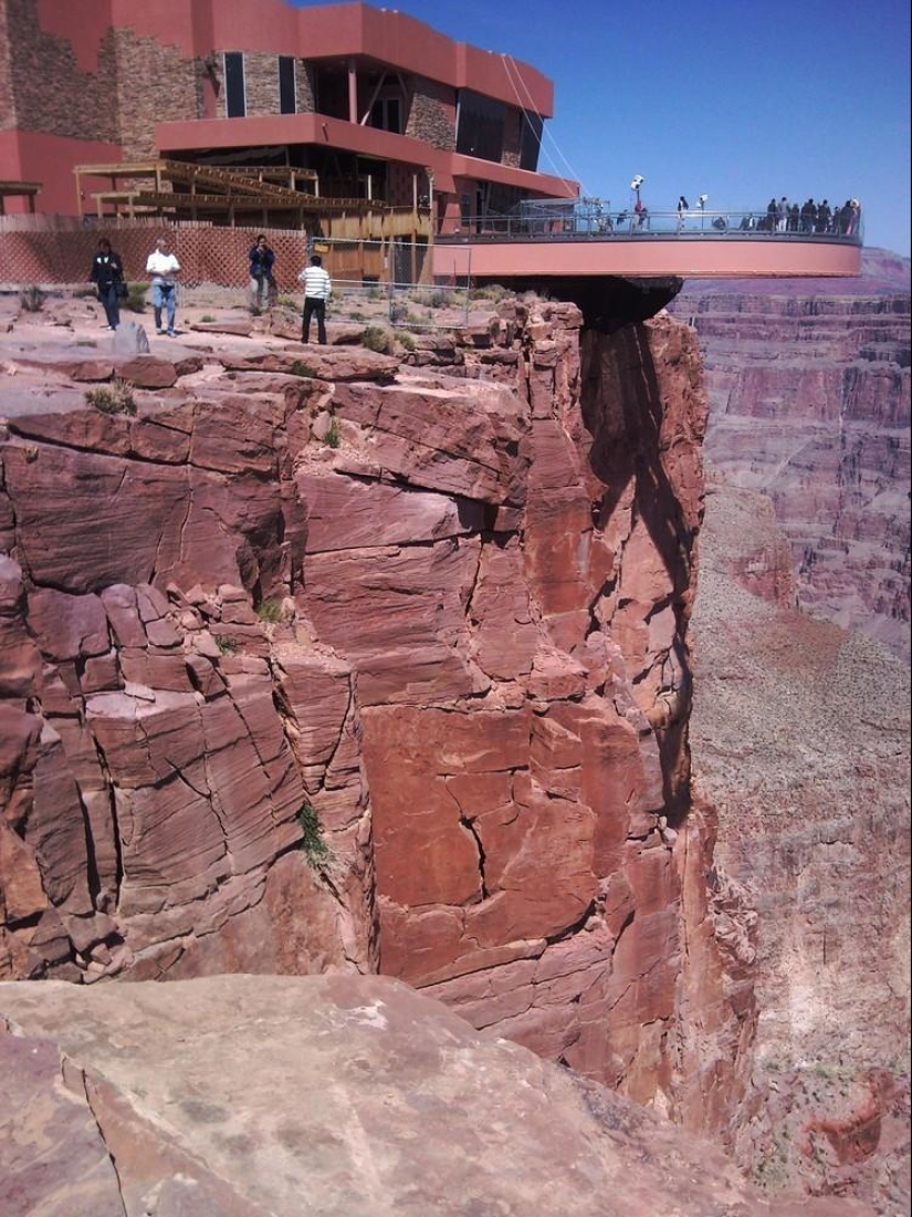 A dizzying sight: the glass platform above the Grand Canyon