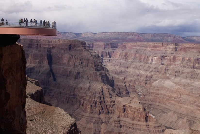 A dizzying sight: the glass platform above the Grand Canyon
