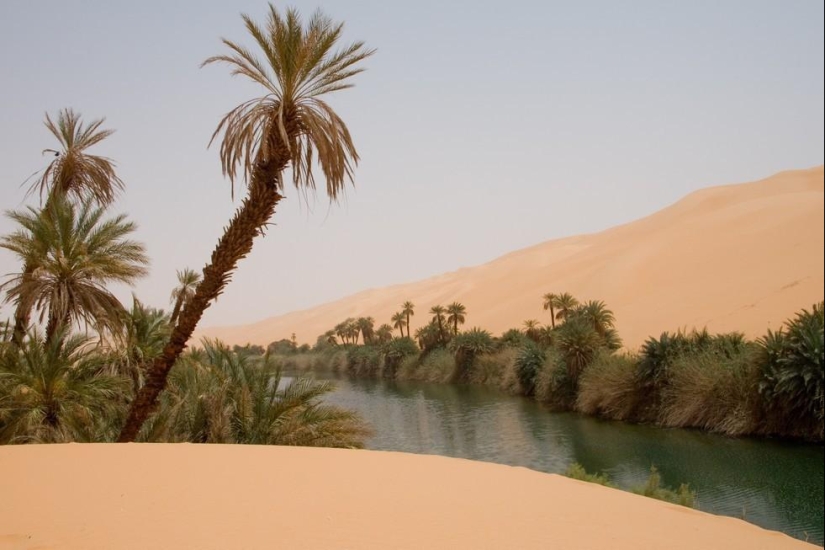 A fabulous oasis in the African desert: Ubari lakes