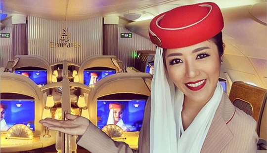 A flight attendant popular on Instagram was caught inserting herself into stolen photos